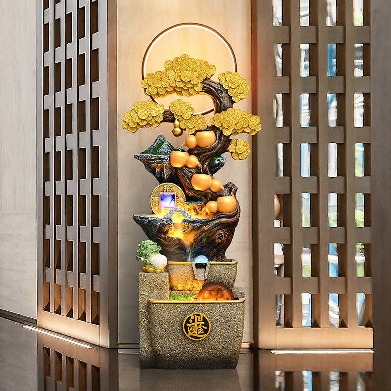摇钱树流水摆件循环水落地招财图片