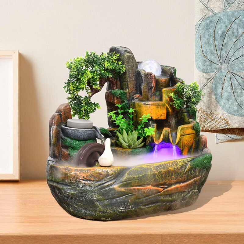 聚宝盆招财聚财流水摆件客厅电视柜旁鱼缸循环水景观装饰乔迁礼物