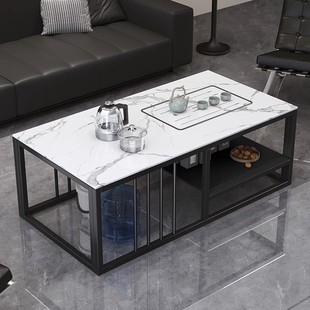 岩板茶几小户型家用多功能茶台现代简约烧水一体桌办公室阳台茶桌