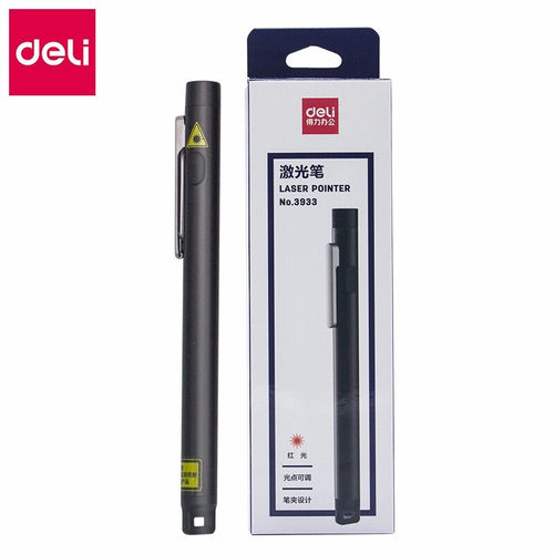 得力（deli）激光笔 便携式笔型电子教鞭笔激光笔 3933 笔型激光教鞭笔 黑色