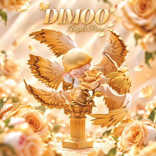 纯手工泡泡玛特天使序列dimoo鎏光改娃diy摆件盲盒礼物生日礼物