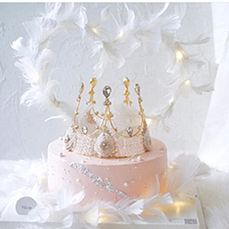 Cake baking decoration bride lace crown birthday accessories handmade retro queen round headdress spot