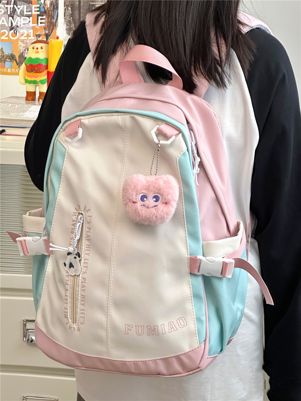 法国Cavien KIon日系书包ins初中高中学生女软妹背包大容量双肩包