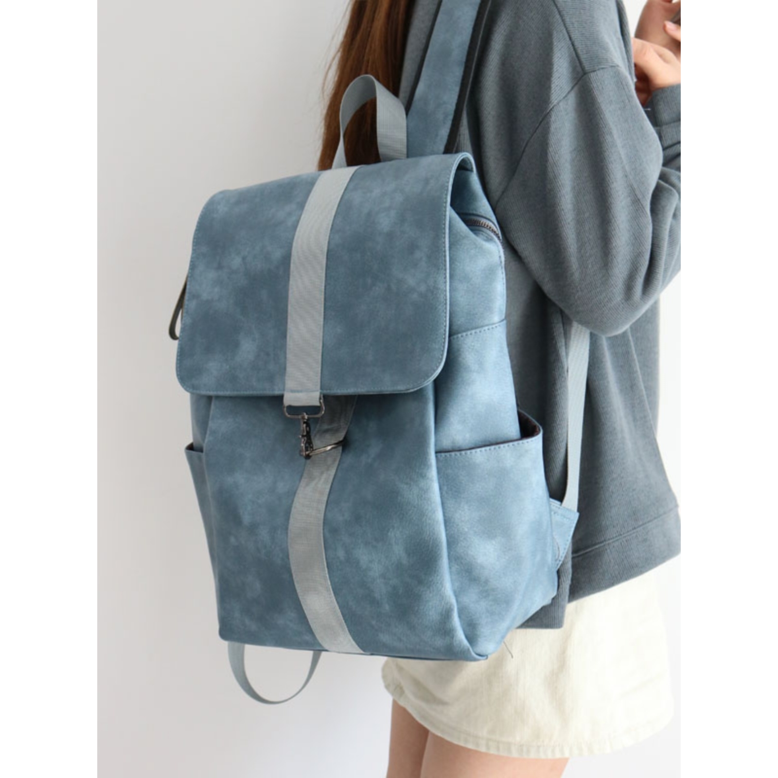 法国MKPREF高级感双肩包女高中大学生原宿校园书包百搭时尚背包女