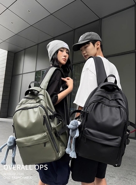 法国Colorin Kite双肩包男防水大容量电脑背包纯色软皮学生书包女