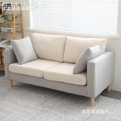 布艺双人沙发小户型日式三人位沙发北欧双人单人小沙发现代简约
