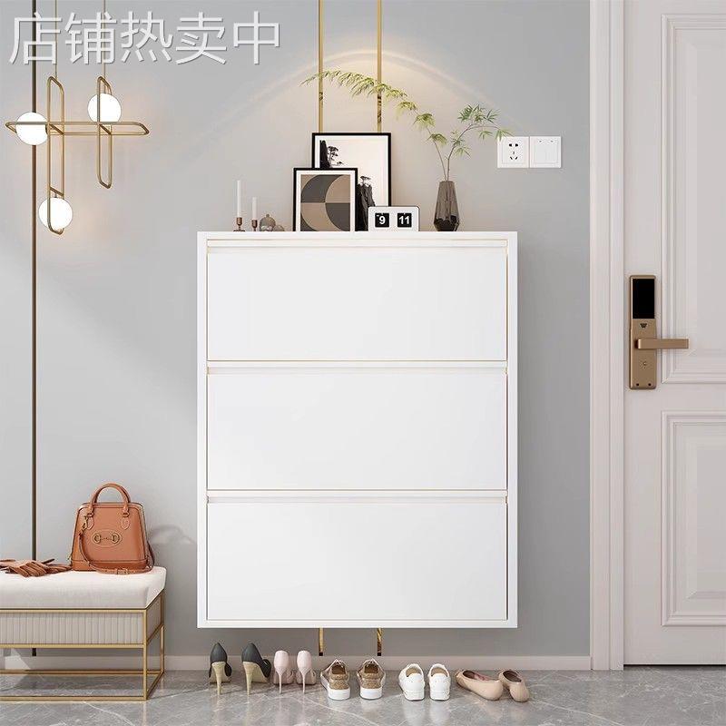 钢制新款鞋柜翻斗式超薄玄关门口走廊靠墙简约家用隐形收纳小鞋柜