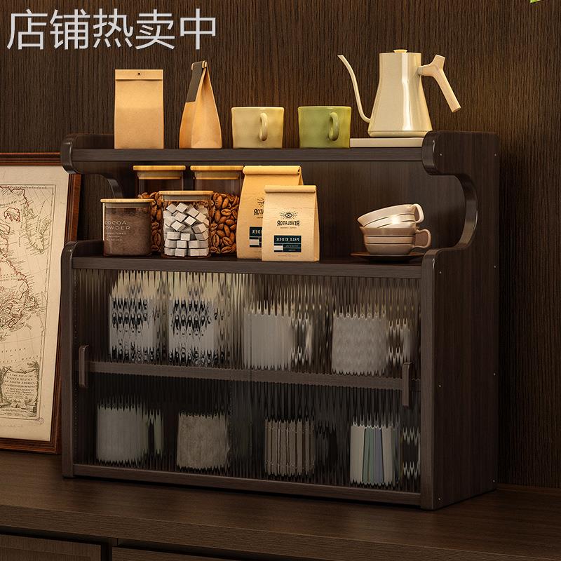多层置物架简约博古架家用厨房吧台收纳架手办摆件防尘展示架杯架