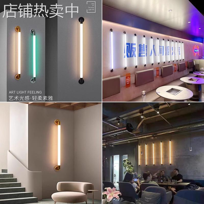 led壁装灯管长条形360度发光彩色壁灯墙壁装饰橱窗招牌t8圆灯管