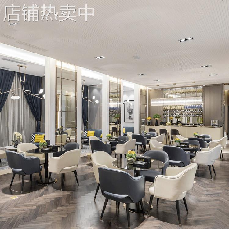 售楼处前台接待椅子酒店餐厅餐椅美容院影楼轻奢洽谈桌椅组合简约