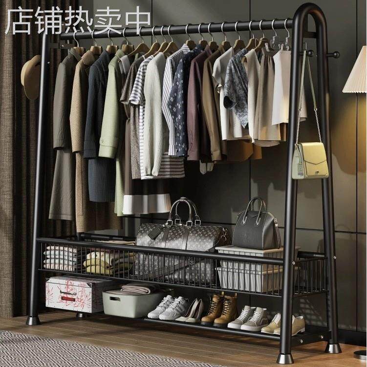 QY简易衣帽架衣架室内可移动晾衣架落地房间家用卧室衣服收纳架置