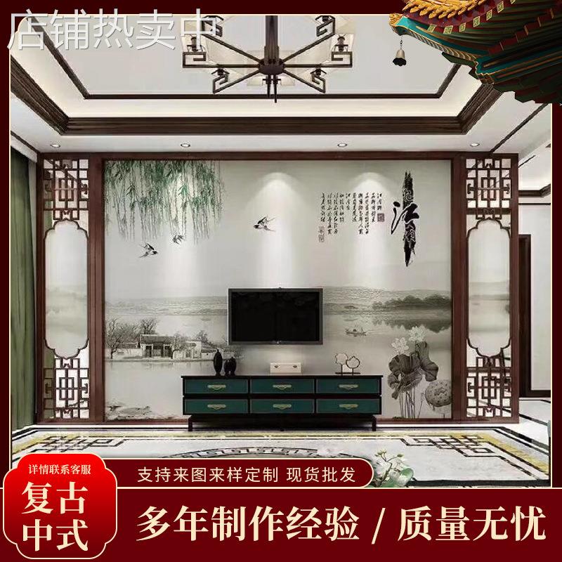 创意雕花木花格屏风 电视背景墙木格隔断屏风 中式欧式风格屏风