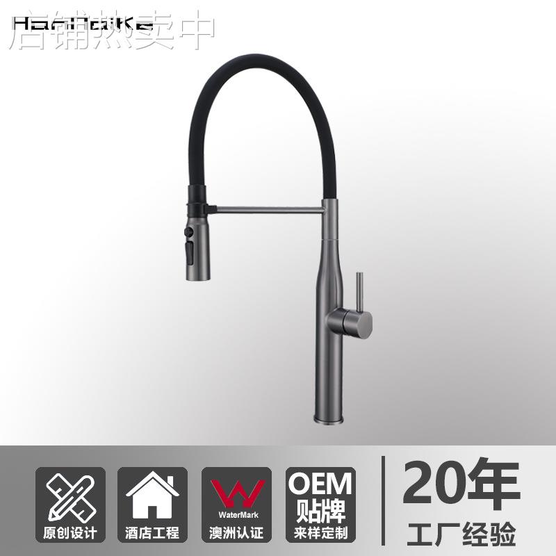 意大利厨房水龙头洗菜盆抽拉式冷热水槽龙头菜盆洗碗池家用带磁吸