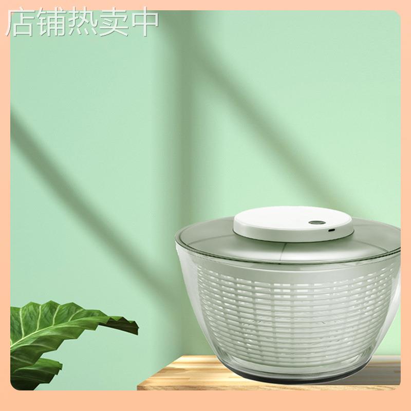 ¢厨房电动洗菜脱水器水果蔬菜清洗机双层洗菜沥水盆沙拉甩水器批