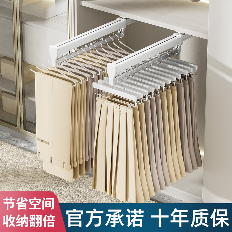 衣柜挂衣杆衣橱顶装抽拉式纵向衣柜内伸缩衣架薄柜衣通杆竖向横挂