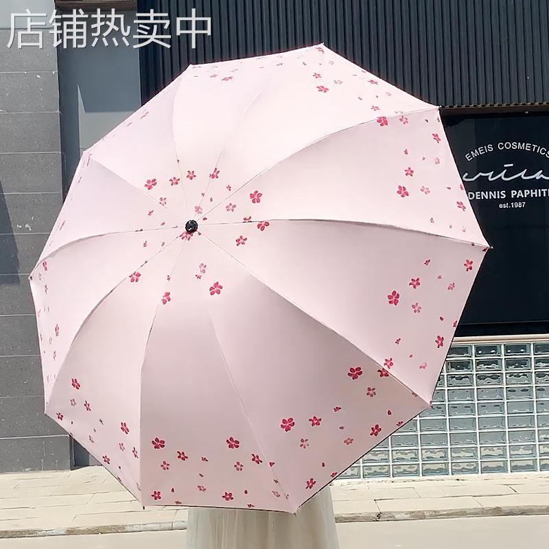 加固大号10骨晴雨伞加厚黑胶遮阳防晒晴雨两用太阳伞徐小