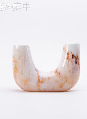 Darchin奶茶色流动肌理U型几何轻奢系列摆件 样板间售楼部陈设软