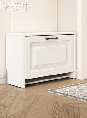 J^翻斗换鞋凳北欧原木色灰白色17/24cm厚穿鞋凳家用小鞋柜美