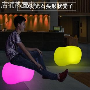 LED户外发光石头凳子装饰灯露营草坪网红打卡摆件景观庭院落地灯