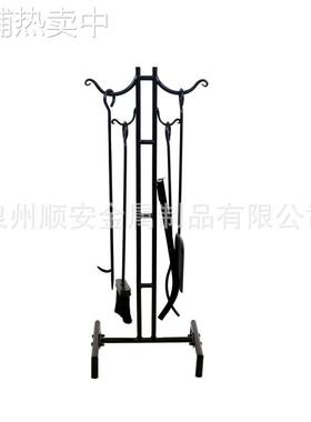 家用美式乡村铁艺火炉壁炉工具户外烤火炉工具四件套收纳架