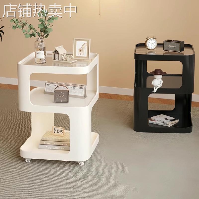 北欧沙发边柜简约现代网红520边几极简小茶几法式简约铁艺床头柜