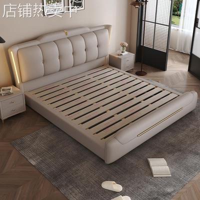 J^皮床主卧大气现代简约2025新款大床2米x2米2储物双艺婚