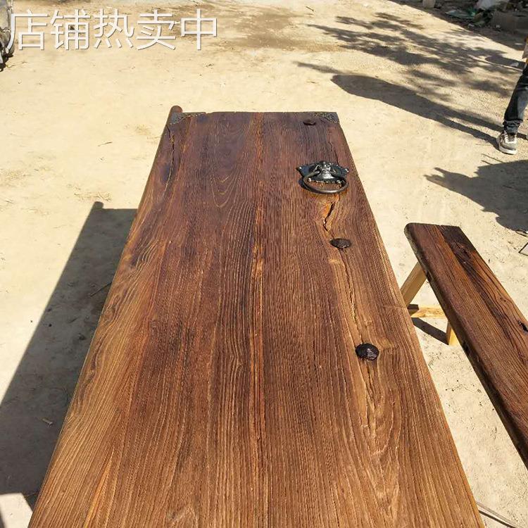 实木材质原木老榆木门板木质旧木板复古桌面台面吧台隔板墙面装饰