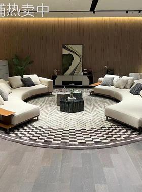 意式Brera布雷拉弧形S转角棉麻布艺Poliform沙发大户型别墅设计师