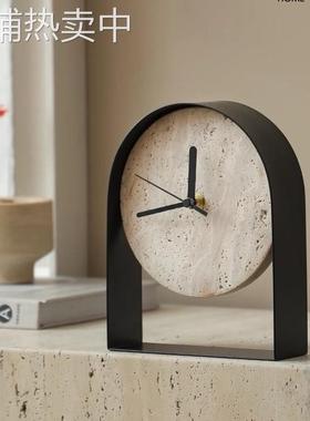 轻奢现代办公室摆件高档样板房间书房钟表装饰书柜桌面工艺品摆件