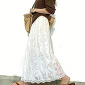 欧货高端定制白色蕾丝大码 半身裙女2026春夏新款 浪漫轻熟风大摆裙