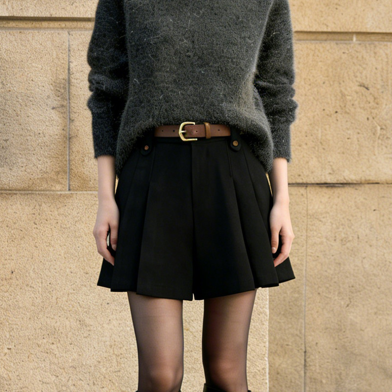 欧货高端定制黑色大码阔腿西装裤女2026早春新款压褶休闲直筒短裤,女装/女士精品,大码裤装,淘宝优惠券,粉丝福利购,淘宝优惠卷