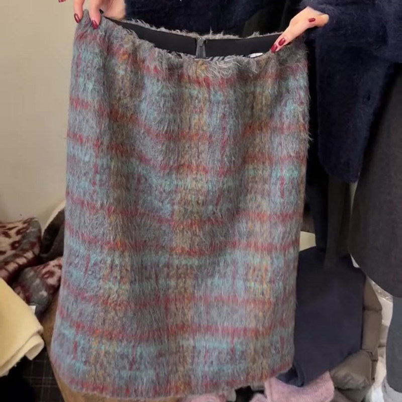 高端定制花色毛呢大码半身裙女2025冬季新款加厚复古格纹A字裙子,女装/女士精品,大码半身裙,淘宝优惠券,粉丝福利购,淘宝优惠卷
