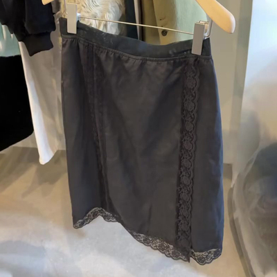 欧货高端定制深灰色大码半身裙女