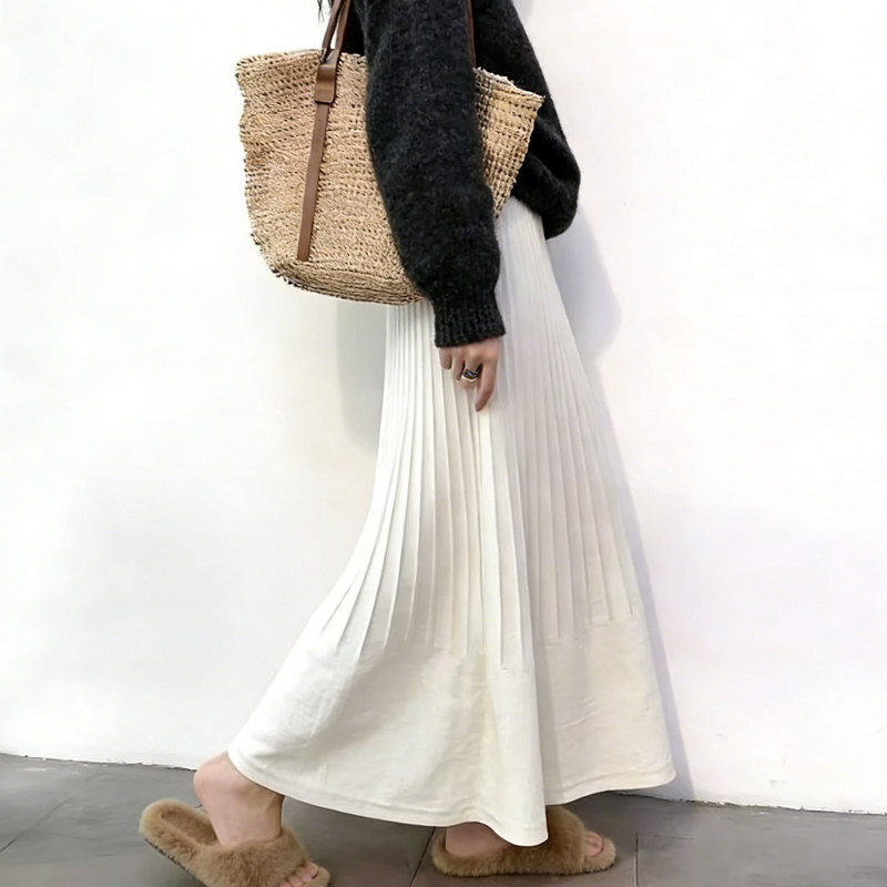 欧货高端定制奶白色大码半身裙女2026早春新款轻熟温柔风大摆裙子,女装/女士精品,大码半身裙,淘宝优惠券,粉丝福利购,淘宝优惠卷