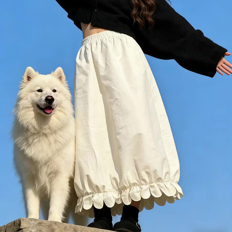 欧货高端定制米色压褶大码半身裙女2025冬季新款加厚减龄花苞裙子,女装/女士精品,大码半身裙,淘宝优惠券,粉丝福利购,淘宝优惠卷