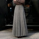 新款 欧货高端定制灰色毛呢大码 半身裙女2026春季 加厚A字百褶裙子