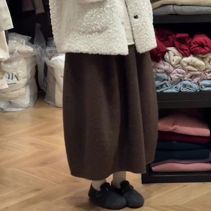 欧货高端定制咖色毛呢大码半身裙女2026早春新款减龄慵懒风花苞裙,女装/女士精品,大码半身裙,淘宝优惠券,粉丝福利购,淘宝优惠卷