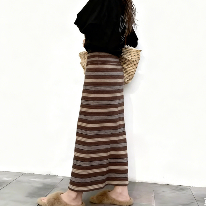 欧货高端定制棕色毛呢大码半身裙