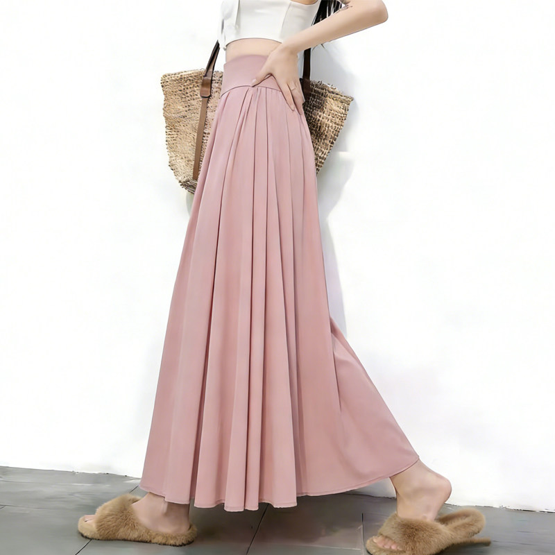 欧货高端定制嫩粉色雪纺大码半身裙女2026早春新款高腰温柔百褶裙,女装/女士精品,大码半身裙,淘宝优惠券,粉丝福利购,淘宝优惠卷