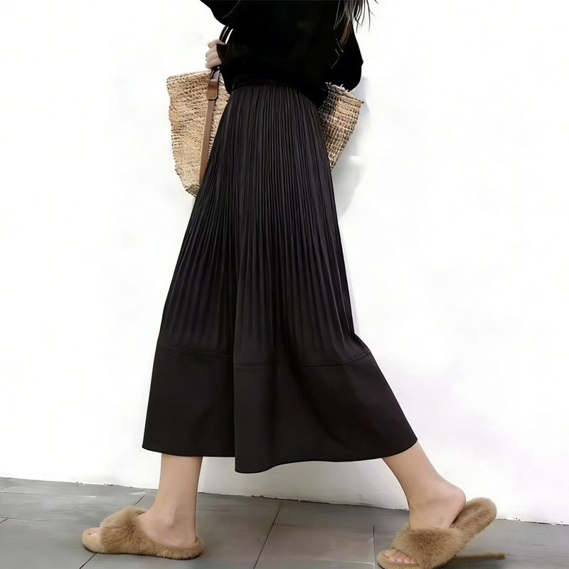 欧货高端定制黑色压褶大码半身裙女2026早春新款高腰轻熟风琴裙子,女装/女士精品,大码半身裙,淘宝优惠券,粉丝福利购,淘宝优惠卷