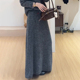 欧货高端定制花灰色毛呢大码 半身裙女2026早春新款 轻熟慵懒大摆裙