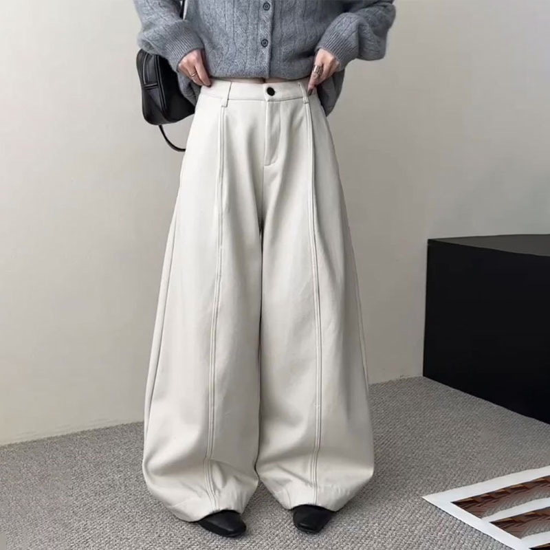 欧货高端定制白色大码阔腿裤女