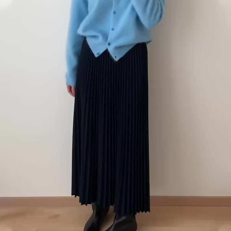 欧货高端定制黑色大码半身伞裙女