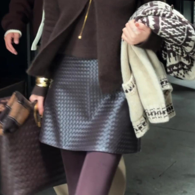 欧货高端定制咖色高级感半身裙女