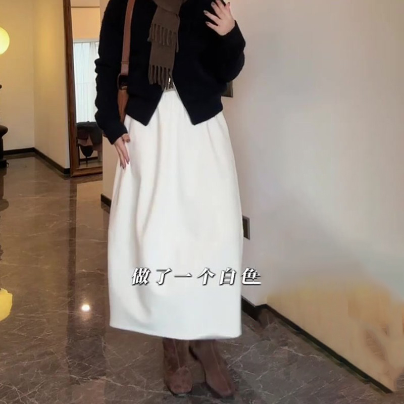 欧货高级白色A字花苞裙女2025春季新款日系氛围感气质轻熟半身裙