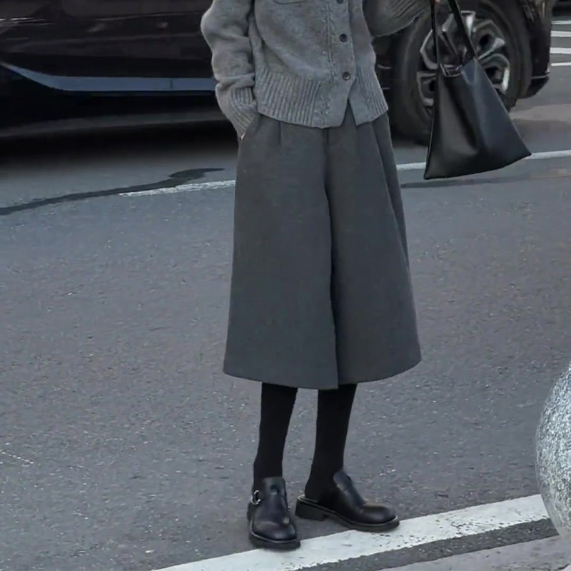 小个子灰色毛呢七分裤女2025秋季新款韩系休闲风气质轻熟直筒裤子,女装/女士精品,大码裤装,淘宝优惠券,粉丝福利购,淘宝优惠卷