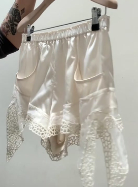 欧货高端定制白色大码不规则阔腿裤女2025冬季新款加厚拼接休闲裤