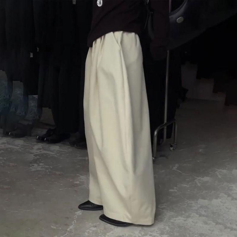 欧货高端定制白色大码阔腿裤女