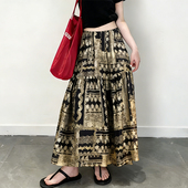 欧货高端定制黑金定位花大码 半身裙女2026春夏新款 轻奢风大摆裙子