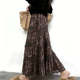 欧货高端定制深棕色碎花大码 半身裙女2026早春新款 蕾丝轻熟大摆裙